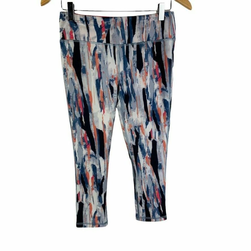 Marika Sport Brush Stroke Print Capri Leggings Athletic Workout Gym Stretch‎ S